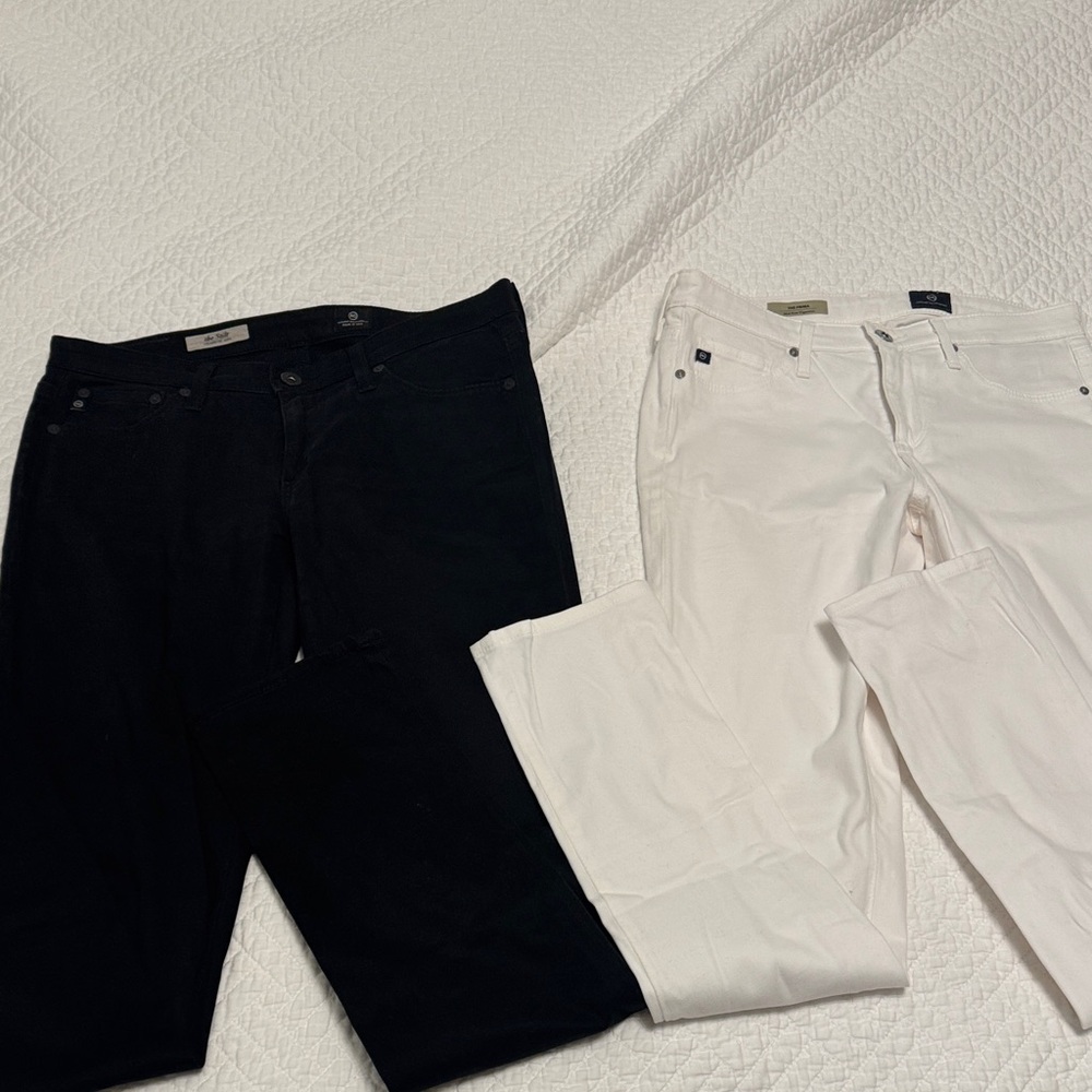 2 Pairs Jeans Ag Adriano Goldschmied Black and white